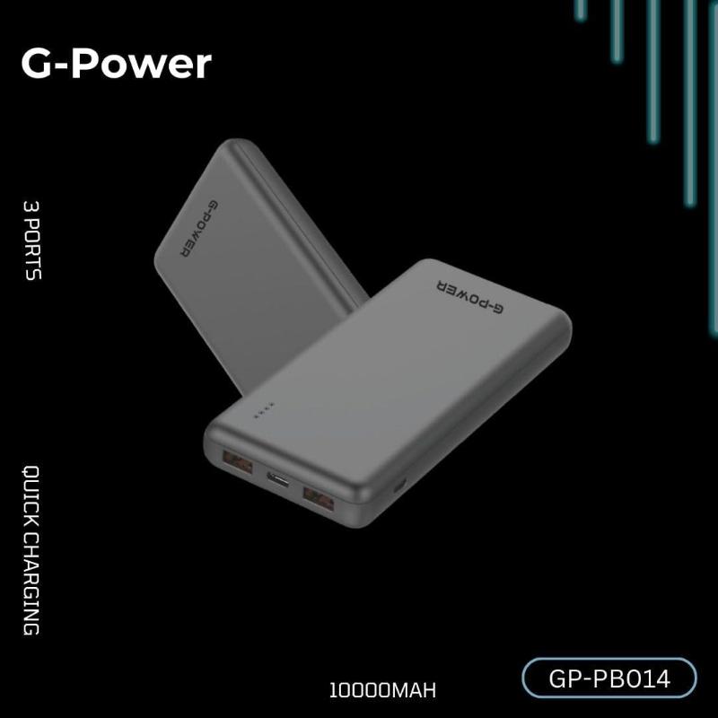 G-Power GP-PB014 Power Bank | 10,000mAh, 2 USB & Type-C Ports, 22.5W Quick Charge - Black