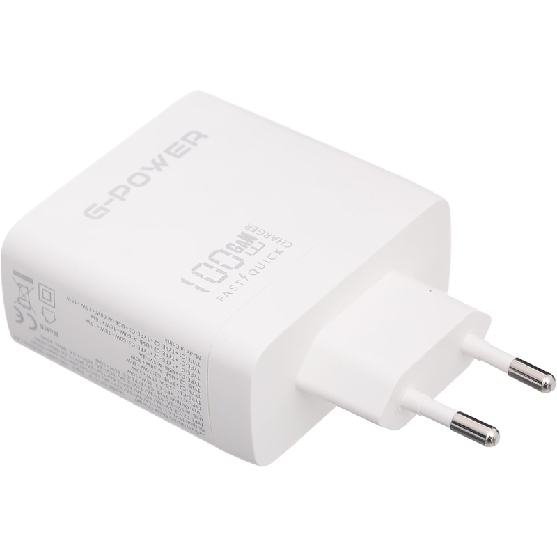 G-Power GP-C17 100W 4-Port Charger | USB-A & 3 USB-C, Quick Charge 3.0 - White