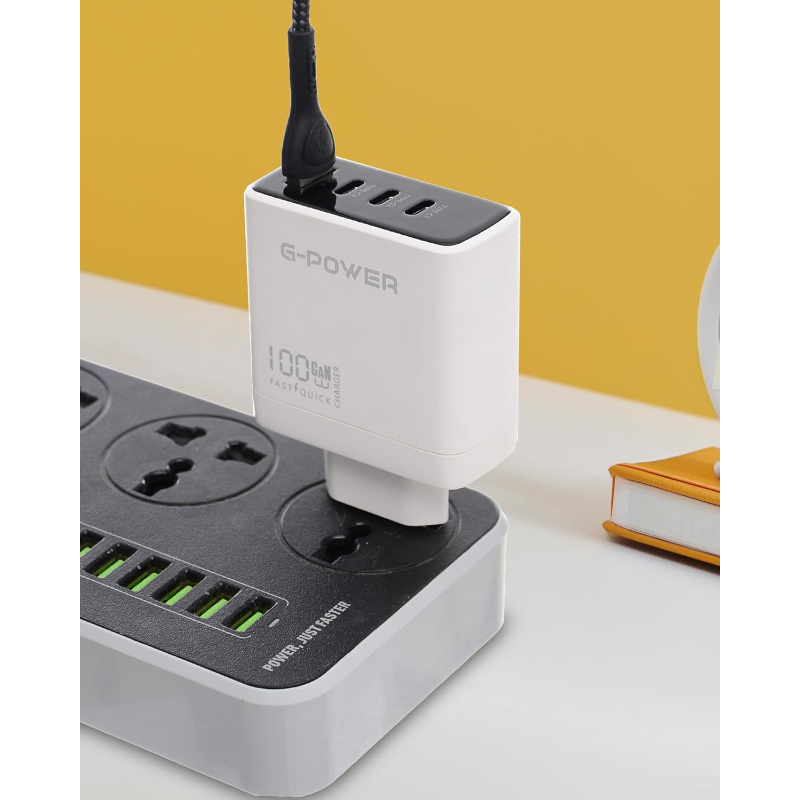 G-Power GP-C17 100W 4-Port Charger | USB-A & 3 USB-C, Quick Charge 3.0 - White