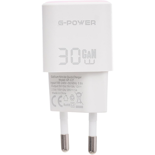 G-Power GP-C27 30W USB-C Qualcomm Quick Charger - Pink