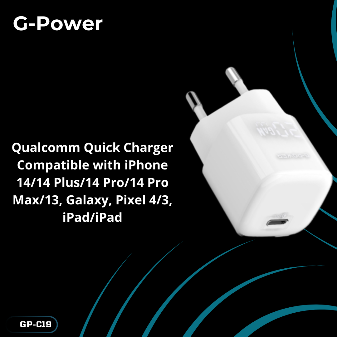G-Power GP-C19 20W USB-C Charger | Qualcomm Quick Charge - White
