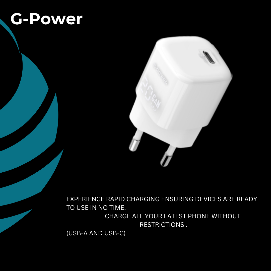 G-Power GP-C19 20W USB-C Charger | Qualcomm Quick Charge - White