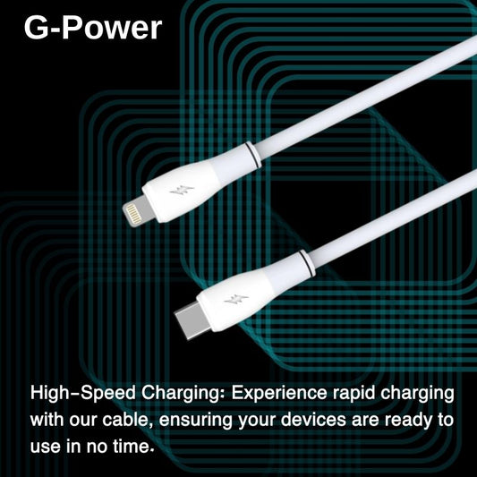 G-Power GP-C32 USB-C to Lightning Cable | 27W Fast Charging, 120CM - White