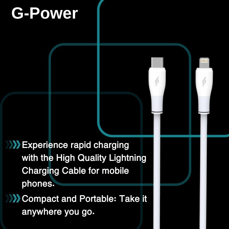 G-Power GP-C32 USB-C to Lightning Cable | 27W Fast Charging, 120CM - White