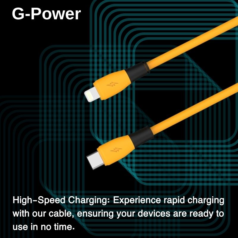G-Power GP-C33 USB-C to Lightning Cable | 27W Fast Charging, 120CM - Yellow