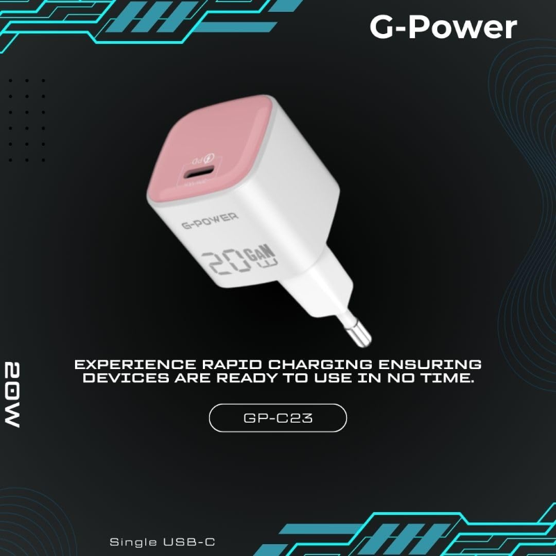 G-Power GP-C23 20W Single USB-C - Pink
