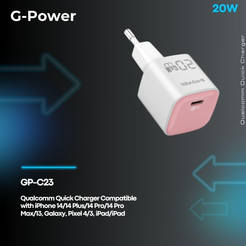 G-Power GP-C23 20W Single USB-C - Pink