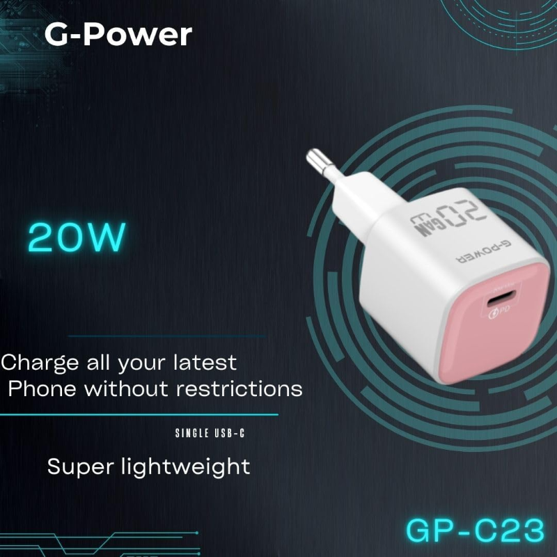 G-Power GP-C23 20W Single USB-C - Pink