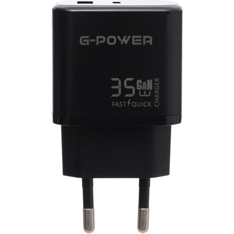 G-Power GP-C12 35W Dual USB Charger | USB-A & USB-C, Quick Charge 3.0 - Black