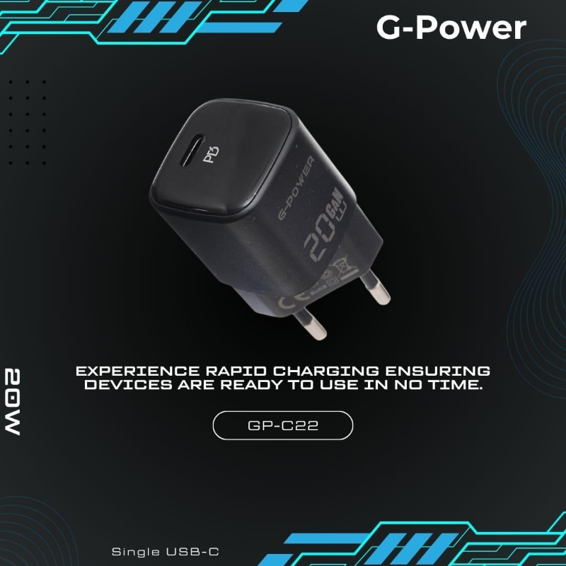 G-Power GP-C22 20W Single USB-C - Black