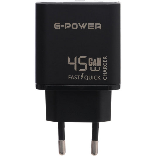 G-Power GP-C14 45W Dual USB Charger | USB-A & USB-C, Quick Charge 3.0 - Black