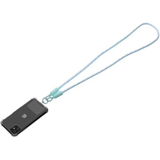 G-Power Soft Nylon Adjustable Detachable Crossbody Cell Phone Lanyard With Secure Metal Clasp Ideal For Hands-Free Outdoor Adventures 60 CM - Baby Blue White