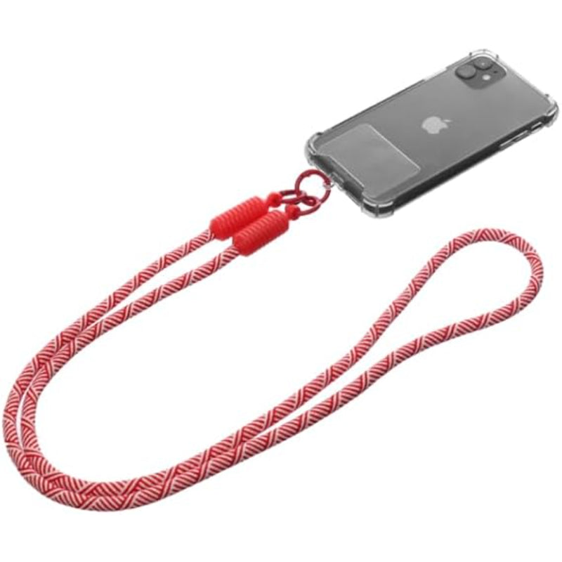 G-Power Soft Nylon Adjustable Detachable Crossbody Cell Phone Lanyard With Secure Metal Clasp Ideal For Hands-Free Outdoor Adventures 60 CM - Red White