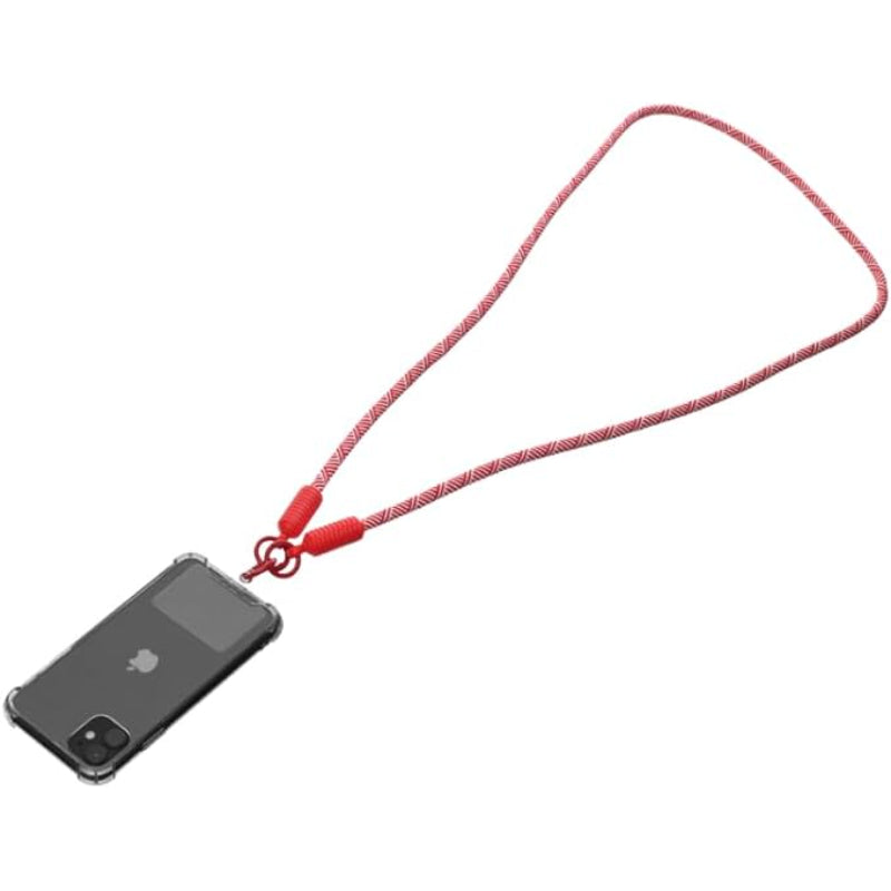 G-Power Soft Nylon Adjustable Detachable Crossbody Cell Phone Lanyard With Secure Metal Clasp Ideal For Hands-Free Outdoor Adventures 60 CM - Red White