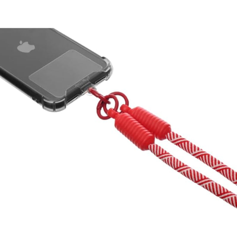 G-Power Soft Nylon Adjustable Detachable Crossbody Cell Phone Lanyard With Secure Metal Clasp Ideal For Hands-Free Outdoor Adventures 60 CM - Red White