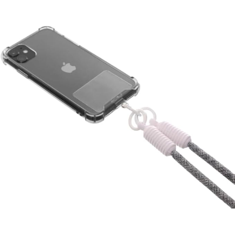 G-Power Soft Nylon Adjustable Detachable Crossbody Cell Phone Lanyard With Secure Metal Clasp Ideal For Hands-Free Outdoor Adventures 60 CM - Gray White