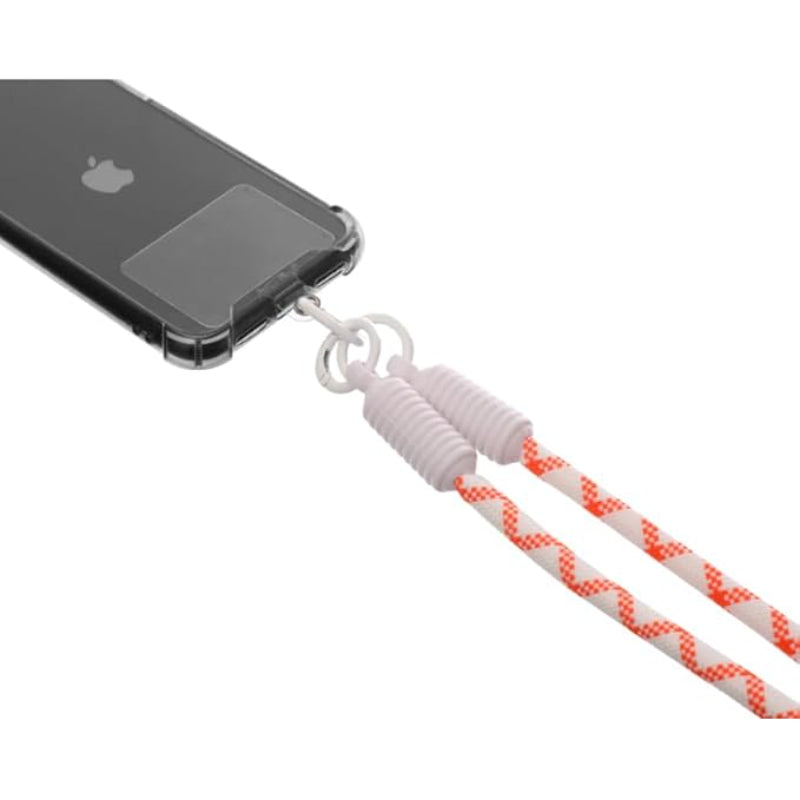 G-Power Soft Nylon Adjustable Detachable Crossbody Cell Phone Lanyard With Secure Metal Clasp Ideal For Hands-Free Outdoor Adventures 60 CM - White Orange