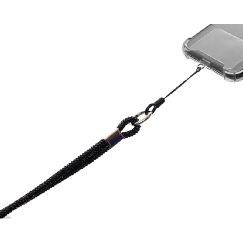 G-Power Durable Long Phone Lanyard with Rhinestones Comfortable Neck or Hand Strap Secure Design for Everyday Use Works with All Smartphones -Black, One Size