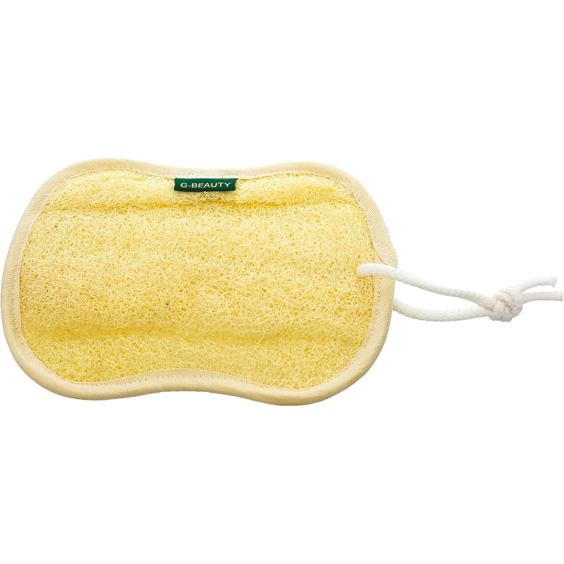 G-Beauty GBY-001 Small Natural Oval Double Face Massage Loofah With Hock Strap For Bath Spa and Shower - Beige