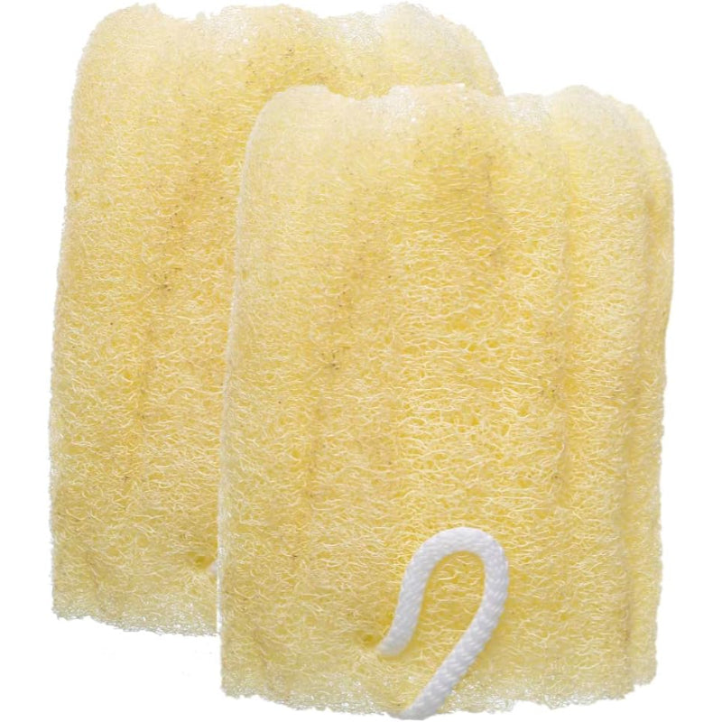 G-Beauty GBY-028 Natural Oval Massage Loofah With Hock Strap For Bath Spa and Shower Set Of 2 Pieces - Beige