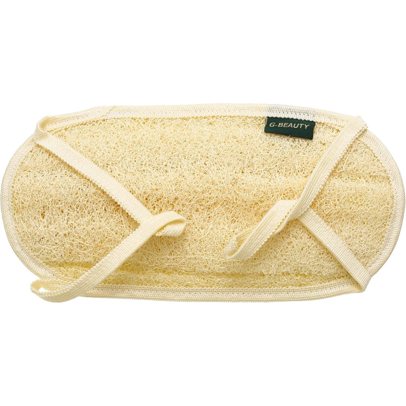 G-Beauty GBY-016 Natural Oval Double Face Massage Loofah With Fabric Handle For Bath Spa and Shower - Beige