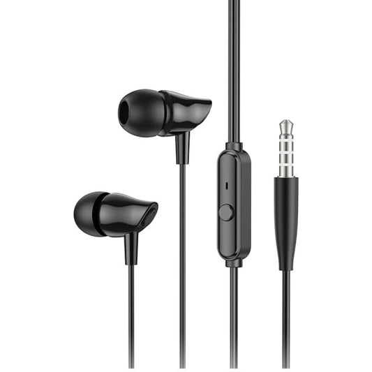 G-Power GP003 Wired Stereo Earphones | Microphone, Controller Button, 3.5mm Jack - Black