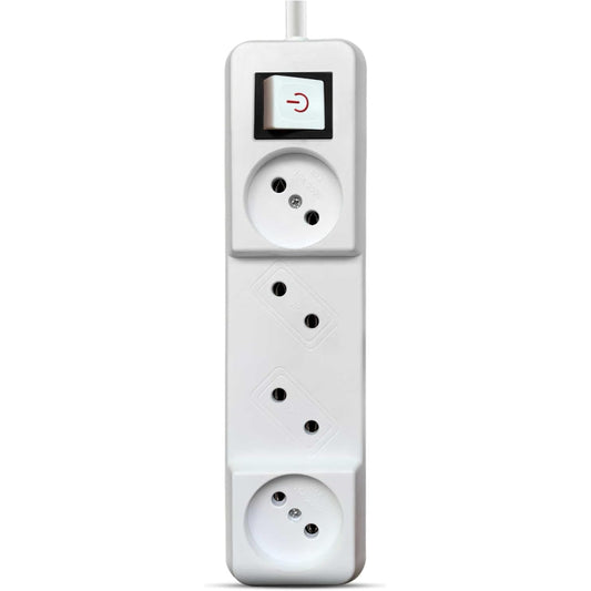 G-Power GP162 Overload Protection Power Strip Containing A Extension Socket And Four EU Ports With 2 Meter PVC Wire 2000 Watt - White