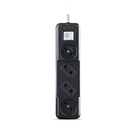 G-POWER GP237BK Power Strip | Dual Plugs, 4 Outlets, 3M Cable - Black