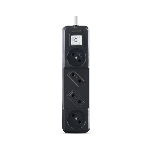 G-POWER GP238BK Power Strip | Dual Plugs, 4 Outlets, 6M Cable - Black