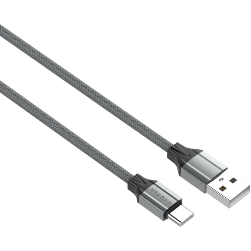 G-Power LS442  Charge And Sync Type C To USB Fast Charging Data Cable With 2.4 A Current And 200 CM Length - Grey