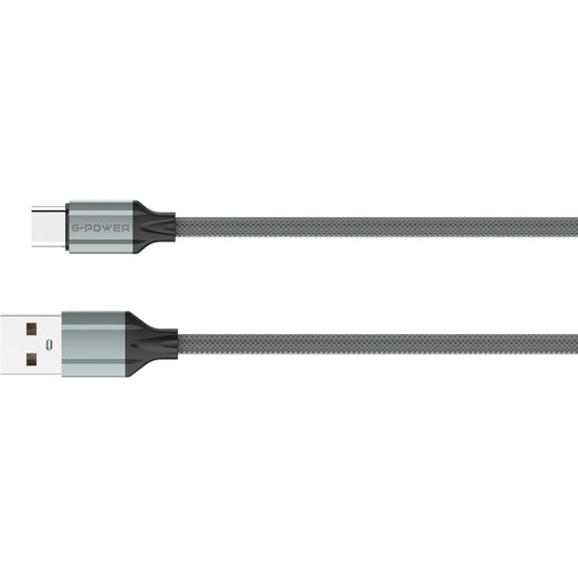 G-Power LS442 Type-C to USB Cable | 2.4A Fast Charging, 200CM Length, Data Sync - Grey