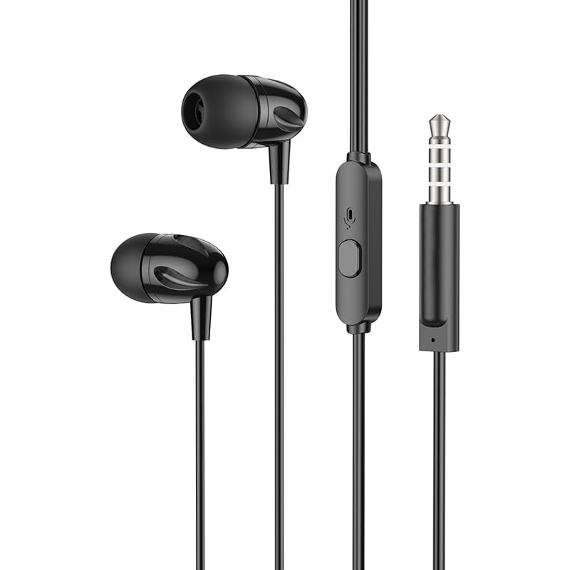 G-Power GP006 Jewel Universal Headset With Microphone And Multi Function Control Button Amazing To Play Music And Make Calls Compatible For Popular Phones 1.2 M - Black