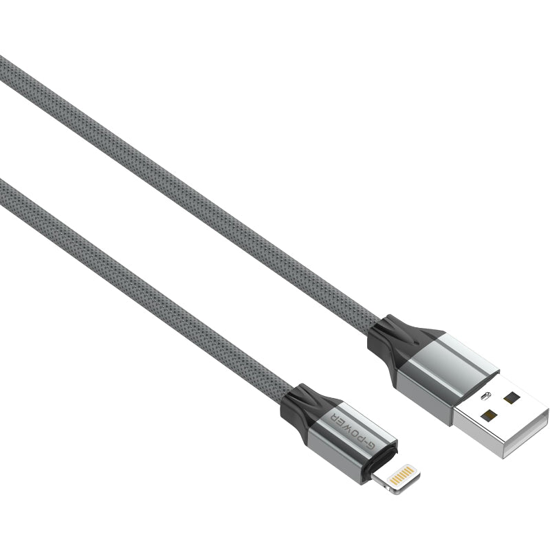 G-Power LS442  Charge And Sync Lightning To USB Fast Charging Data Cable With 2.4 A Current And 200 CM Length - Grey