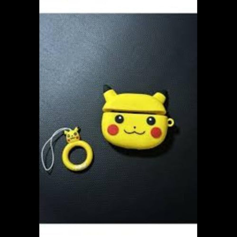 G-Power Silicone Full Cover Airpod Protective Case | Cute Cartoon Character Shape with Ring Strap for Airpods Pro - Multi Color