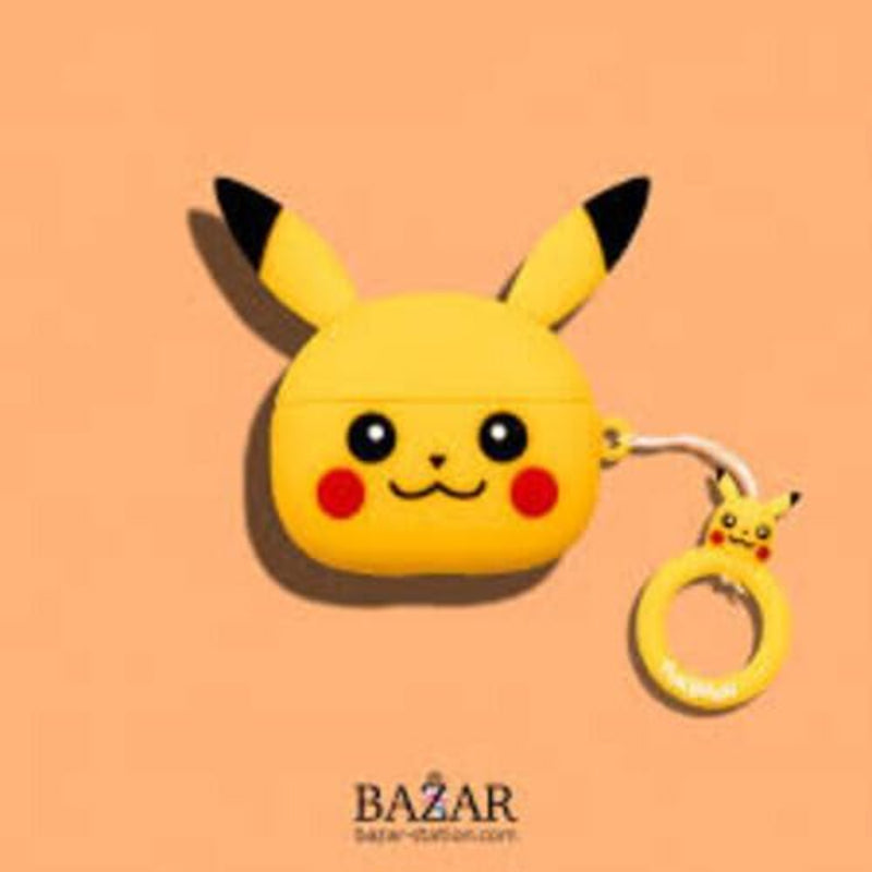 G-Power Silicone Full Cover Airpod Protective Case | Cute Cartoon Character Shape with Ring Strap for Airpods Pro - Multi Color