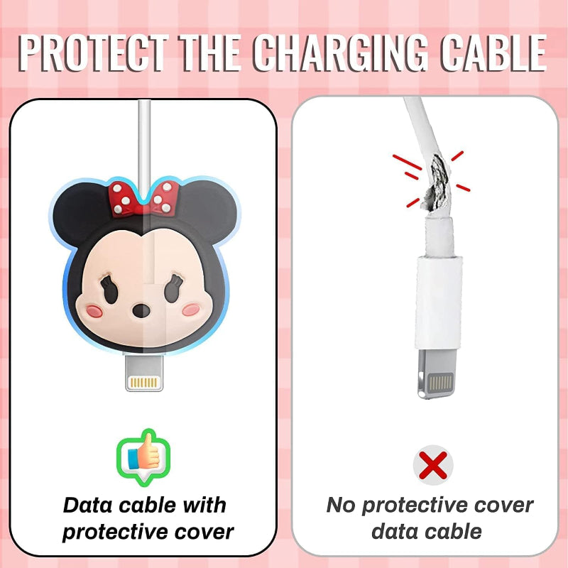 G-Power Silicone Cable Bite Protector Designed With Cute Cartoon Character Shaped For Charger Cable Protection - Multi Color