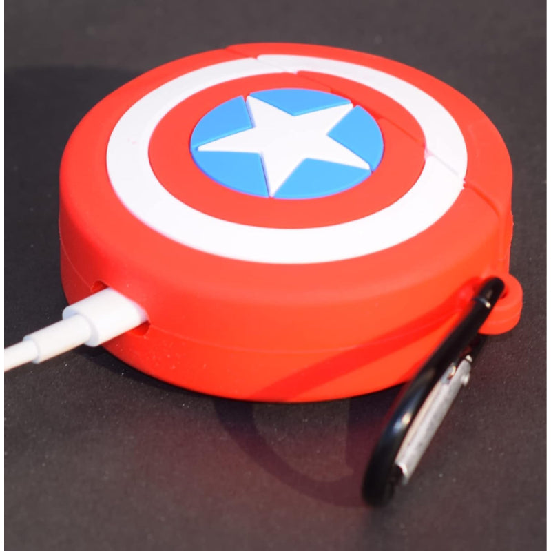 G-Power Silicone Full Cover Airpod Protective Case Designed With Super Hero Shaped And Contains Ring Strap Suitable For Airpods 3 - Multi Color