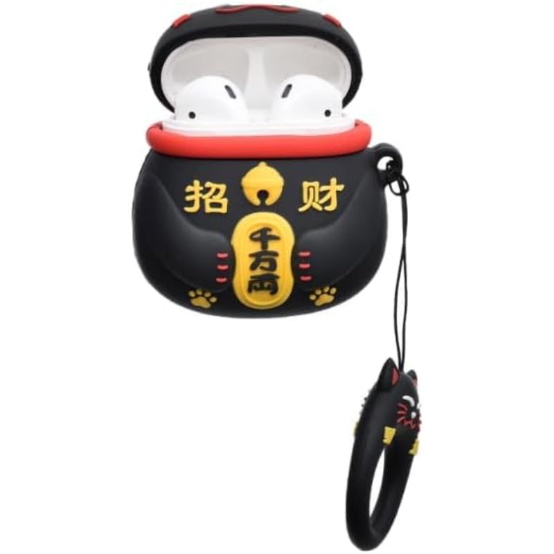 G-Power Silicone Full Cover Airpod Protective Case | Cute Cartoon Character Shape with Ring Strap for Airpods 1/2 - Multi Color