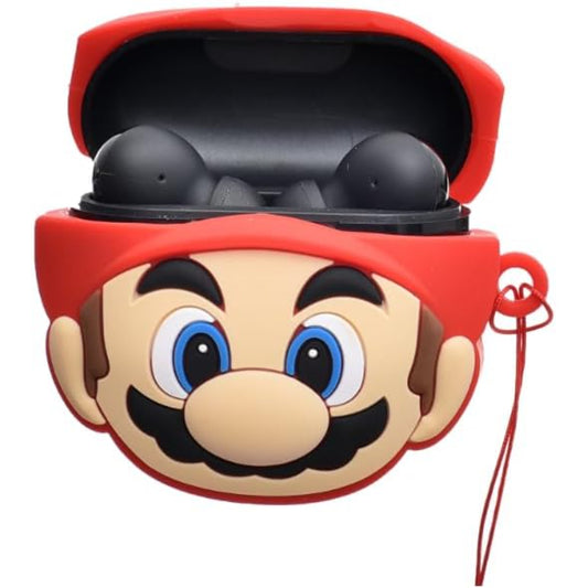 G-Power Silicone Full Cover Airpod Protective Case | Super Mario Super Hero Shape with Ring Strap for Airpods 3 - Multi Color