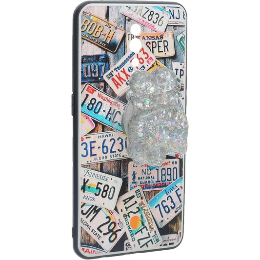 Plastic Finger Phone Holder | Shiny Cat Design, Easy and Practical Use - Silver