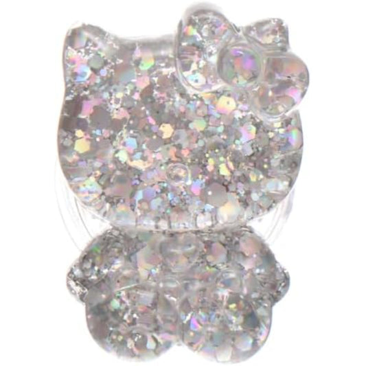 Plastic Finger Phone Holder | Shiny Cat Design, Easy and Practical Use - Silver