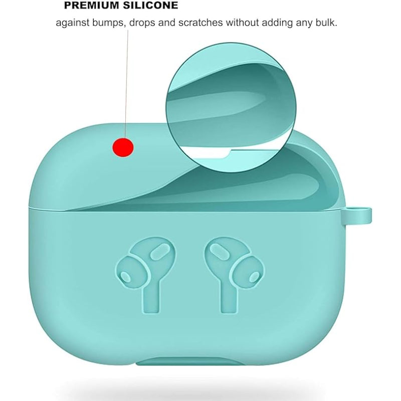 G-Power Silicone Airpod Protective Case Containing Safe Edges With Simple Design And Easy Install For Airpods Pro - Light Green