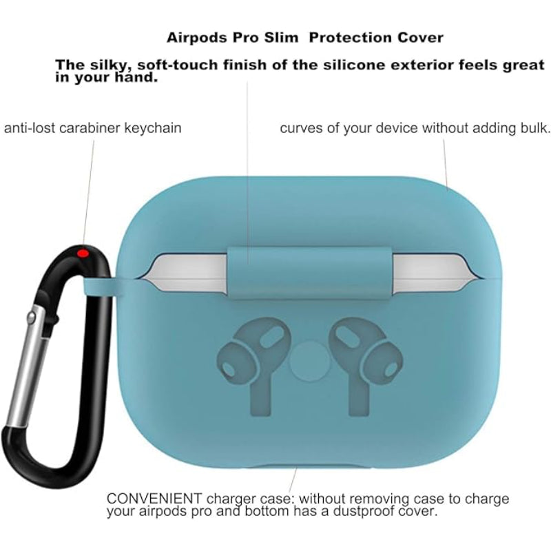 جراب حماية من السيليكون من G-Power لسماعات Airpods Pro يحتوي على حواف آمنة بتصميم بسيط وسهل التركيب - أخضر فاتح