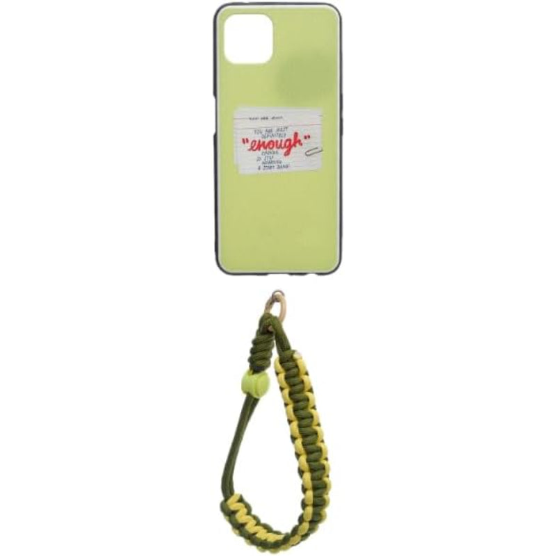 G-Power Fabric Large Modern Design Mobile Phone Lanyard With Anti-Lost Chain Strap And Metal Key Ring For Multi Device - Green Yellow