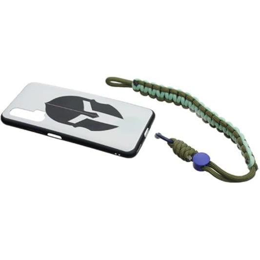 G-Power Fabric Large Modern Design Mobile Phone Lanyard With Anti-Lost Chain Strap And Metal Key Ring For Multi Device - Mint Olive