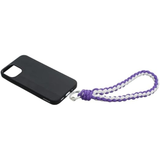 G-Power Fabric Modern Design Mobile Phone Lanyard With Silicone Anti-Lost Mobile Holder Card And Metal Key Ring For Multi Device Set Of 2 Pieces - White Purple