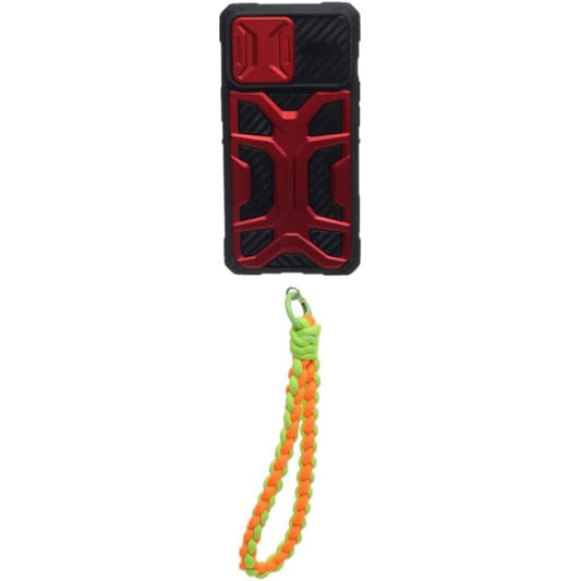 G-Power Fabric Modern Design Mobile Phone Lanyard With Silicone Anti-Lost Mobile Holder Card And Metal Key Ring For Multi Device Set Of 2 Pieces - Orange Lemon