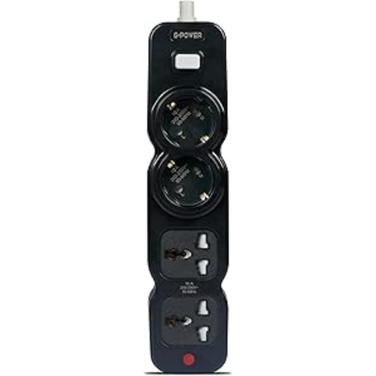 G-Power GP582BK EU Plug Power Strip Control Button With Two EU And UK Ports 250V 2M - Black