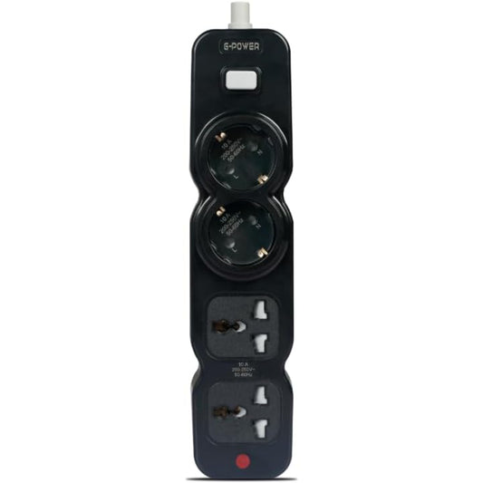 G-Power GP583BK EU Plug Power Strip Control Button With Two EU And UK Ports 250V 3M - Black