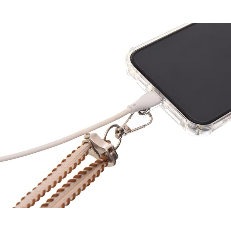 G-Power Cell Phone Lanyard Convenient and Comfortable Lanyard Easy to Use Neck Phone Holder Adjustable Length Phone Strap Crossbody With Clear Patch Fits All Mobile Phones - Beige Brown